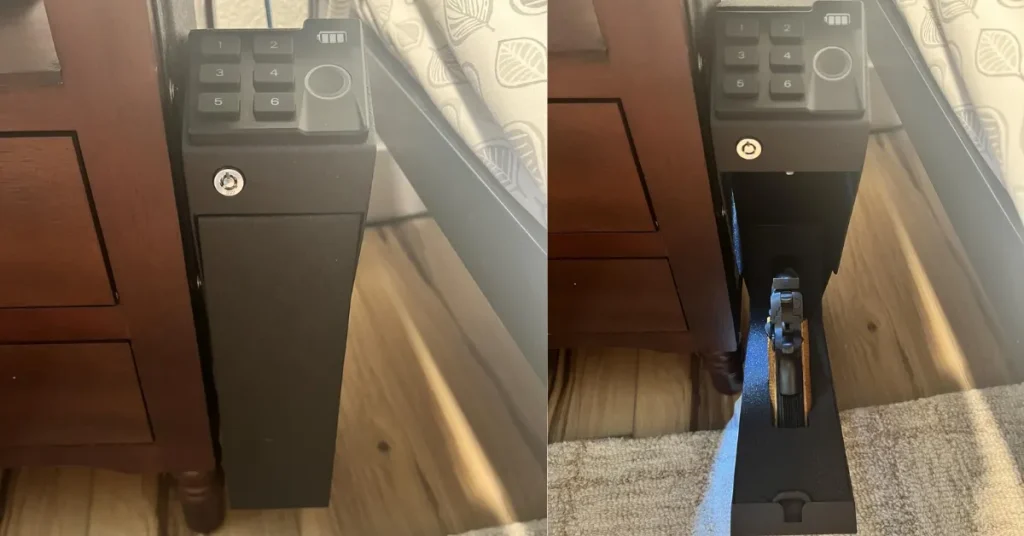 Best Drop Down Handgun Safe 5 VOLESTAY Biometric Drop-down Pistol Safe